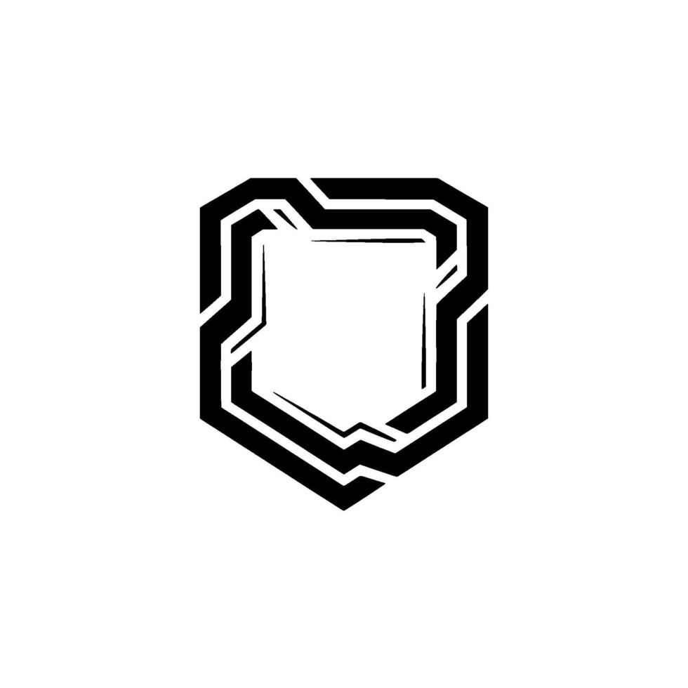 Modern Shield , Geometric Black and White vector
