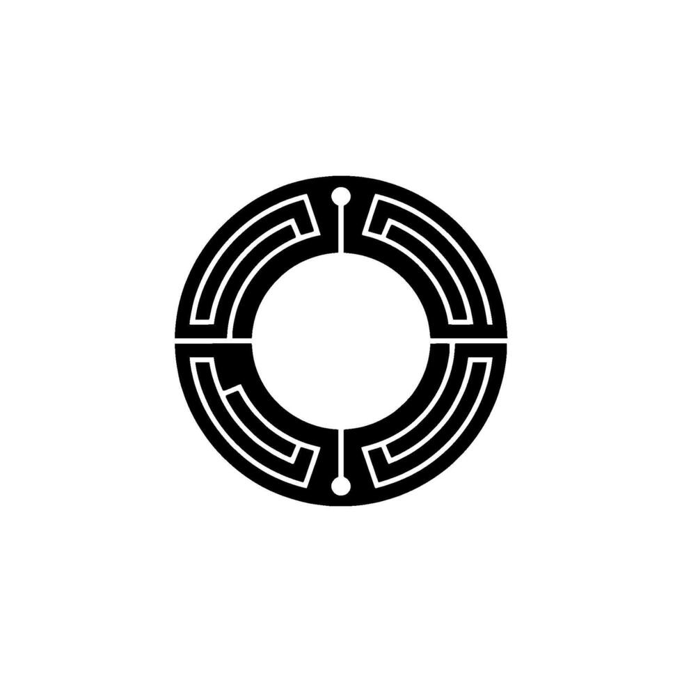 Abstract Circular Maze on White Background vector
