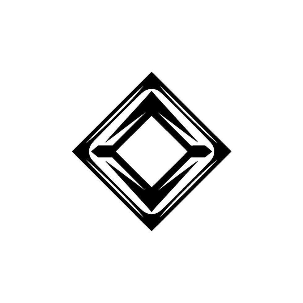 Geometric Black Diamond on White Background vector