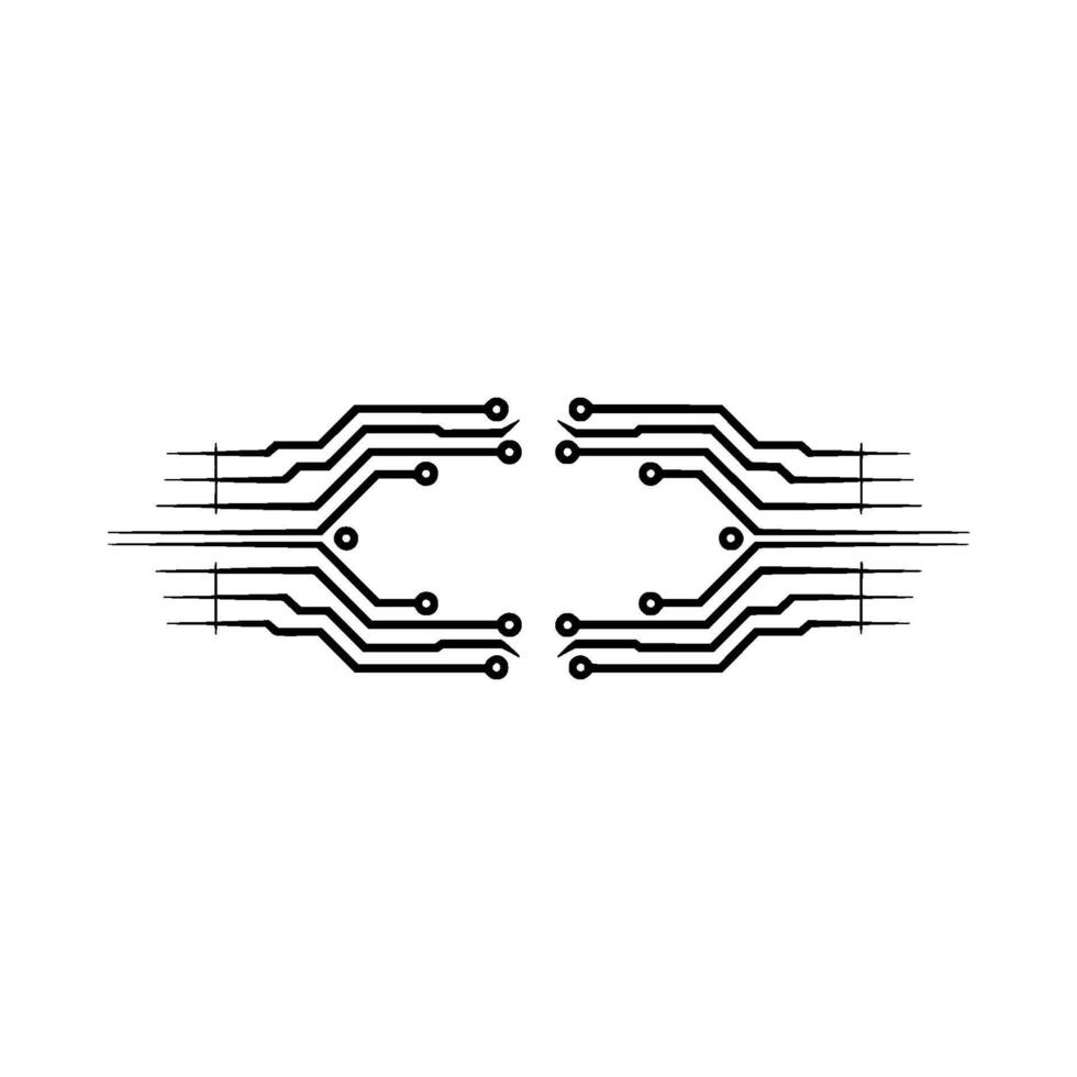Symmetric Circuit Board on Gray Background vector