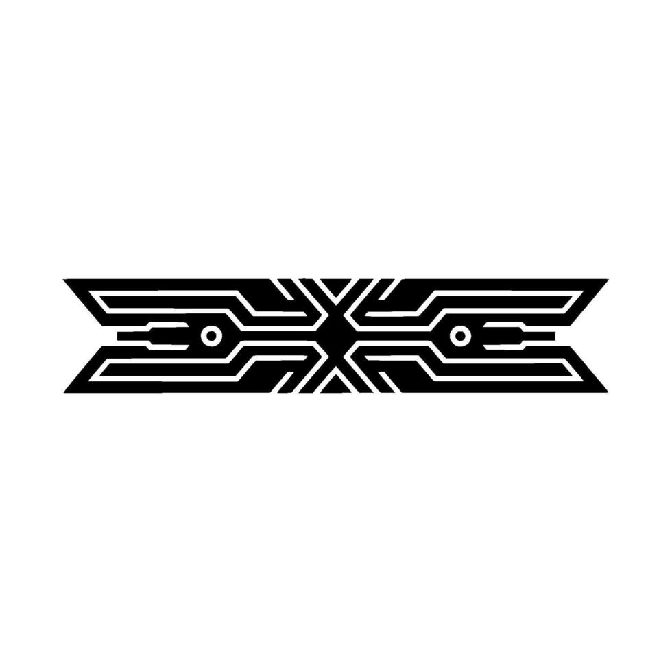 Tech Ribbon Element Black Geometric Circuit Board vector