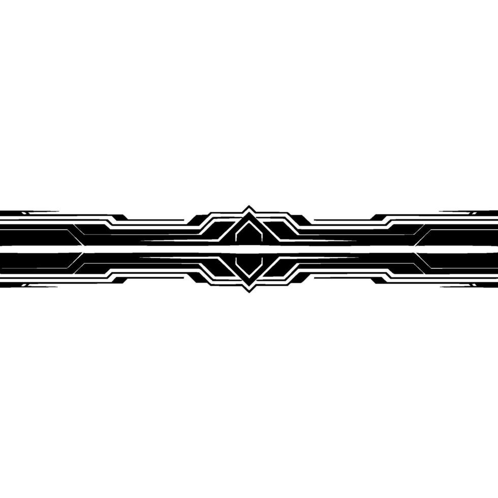 Futuristic Tech Line Geometric Black and White Abstract Element vector