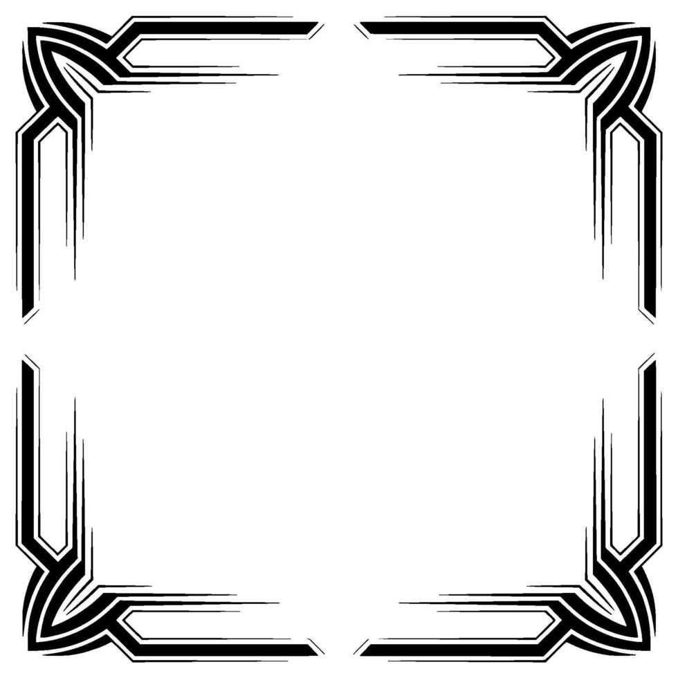 Geometric Black and White Frame Art Deco Style Border for Elements vector
