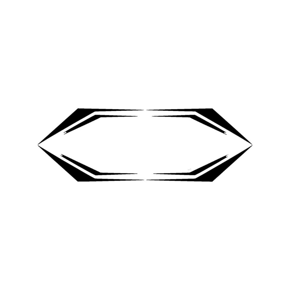 Abstract Geometric Black White Frame on White Background vector