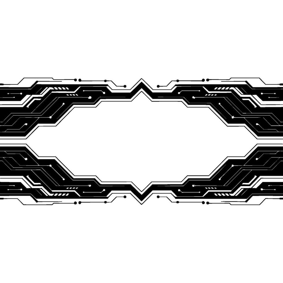 Abstract Tech Circuit Board , Black and White, Space for Text vector