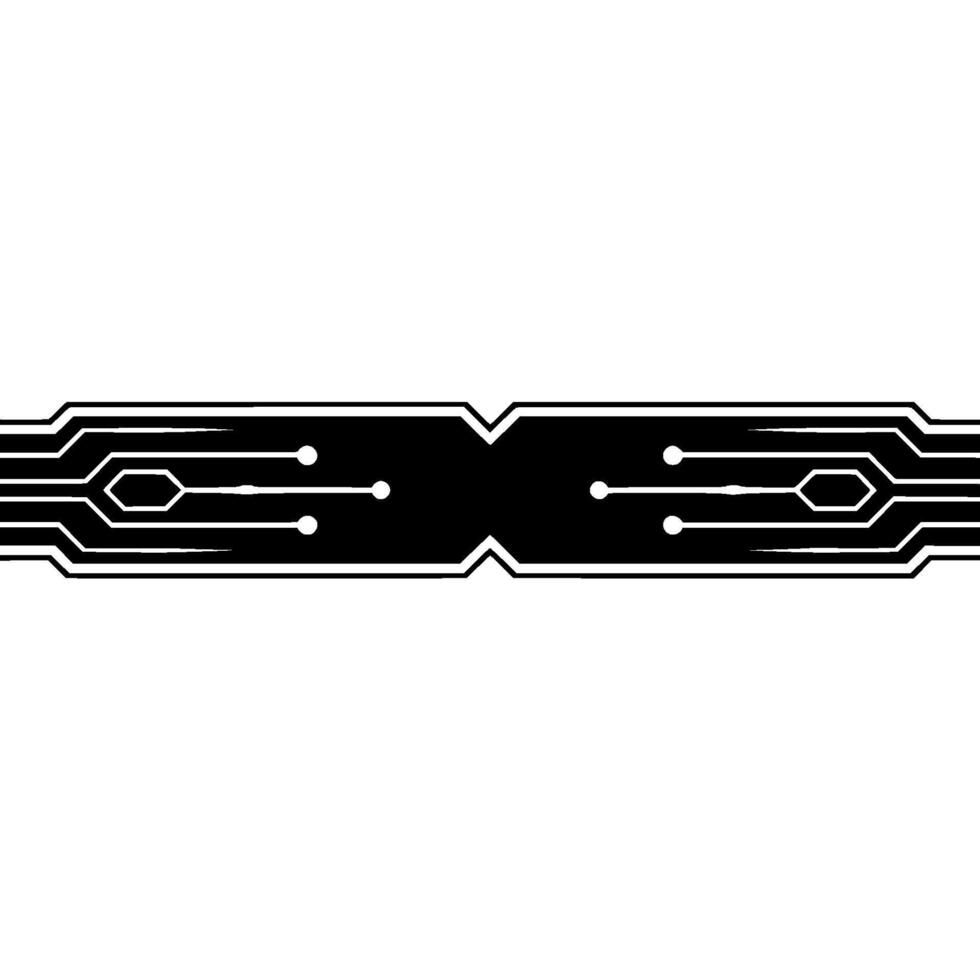 Abstract Tech Circuit Board Line Art on White vector
