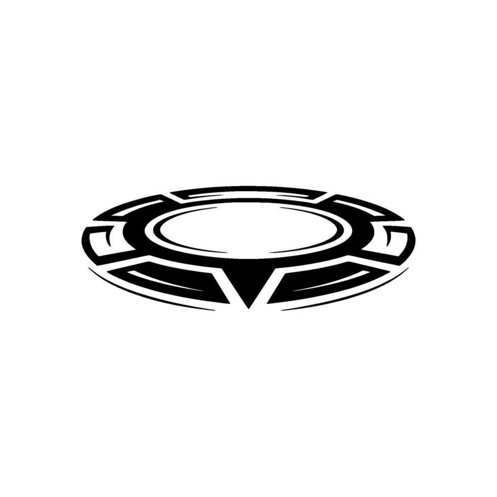 Geometric Black Circle on White Background Minimalist Concept vector