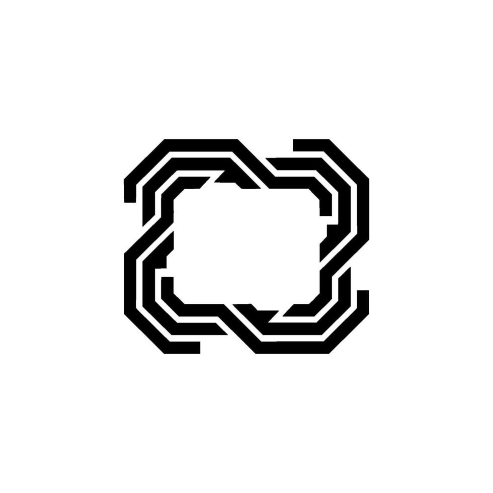 Geometric Black White Minimalist Frame Shape vector