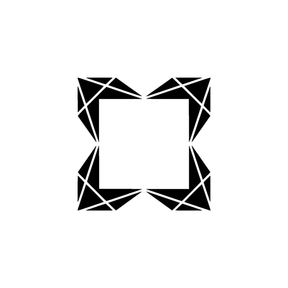 Geometric Frame Minimalist Black White Modern vector