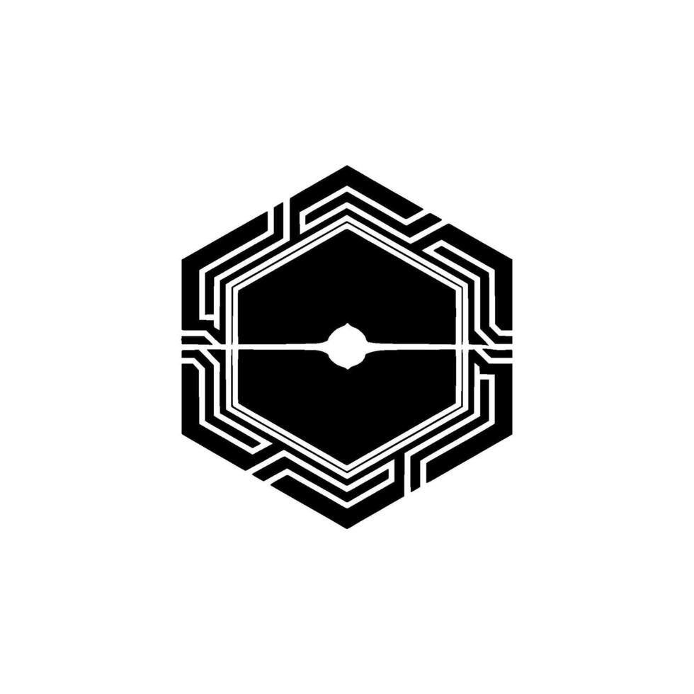Geometric Hexagon With Light Burst Futuristic Abstract vector