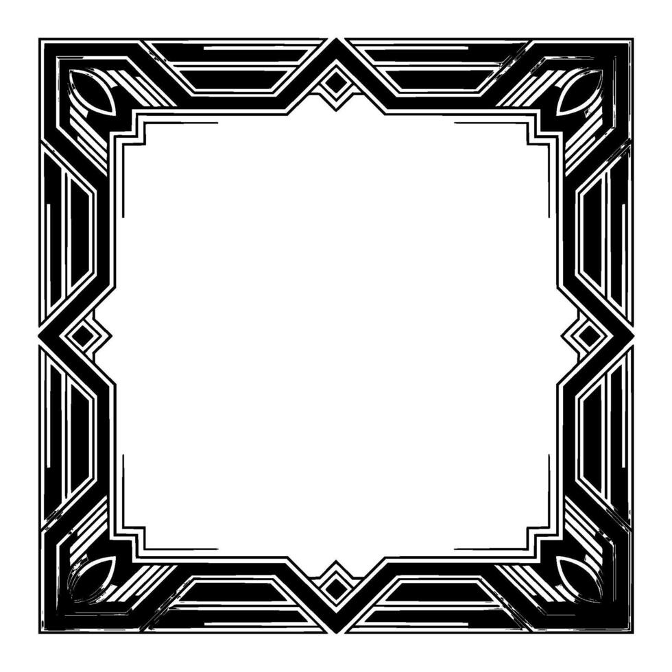 Art Deco Frame Elegant Geometric With Metallic Accents vector