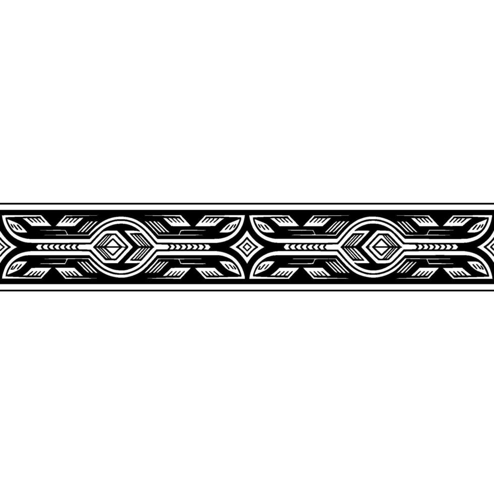 Decorative Border Geometric Tribal in Black and White vector