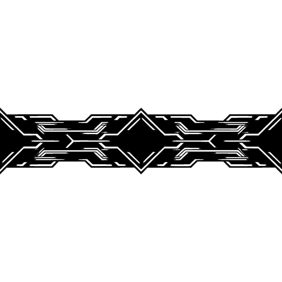 Futuristic Geometric Border Black, White, and Silver Element vector