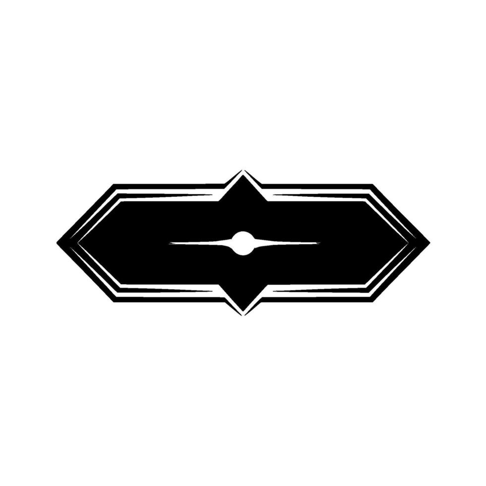 Abstract Black and White Badge With Glowing Dot Light vector