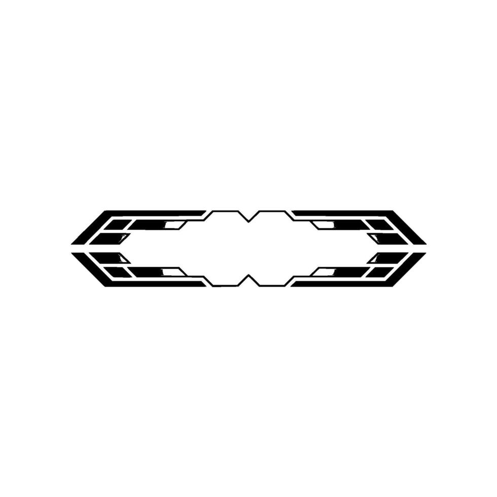 Geometric Tech Frame Element, Black and Silver vector