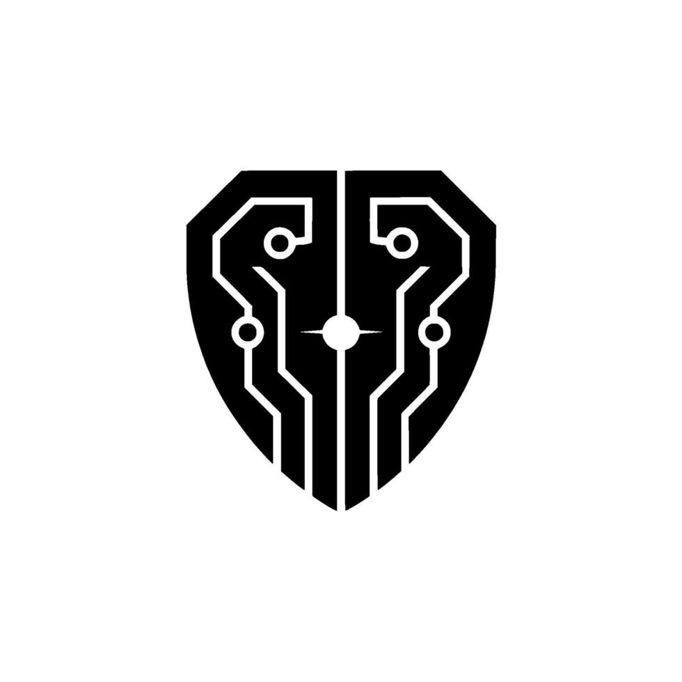 Cyber Security Shield Modern Circuitry vector