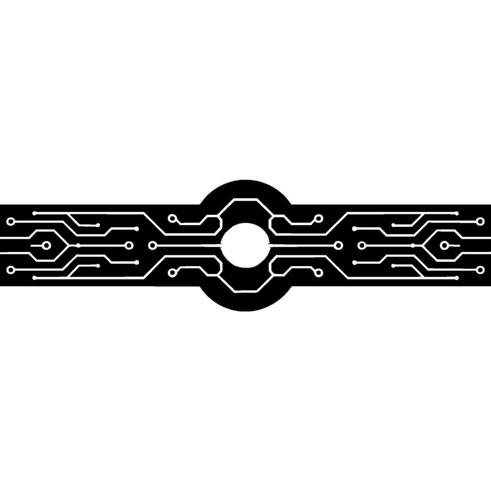 Futuristic Tech Circuit Board Banner With Glowing Center vector