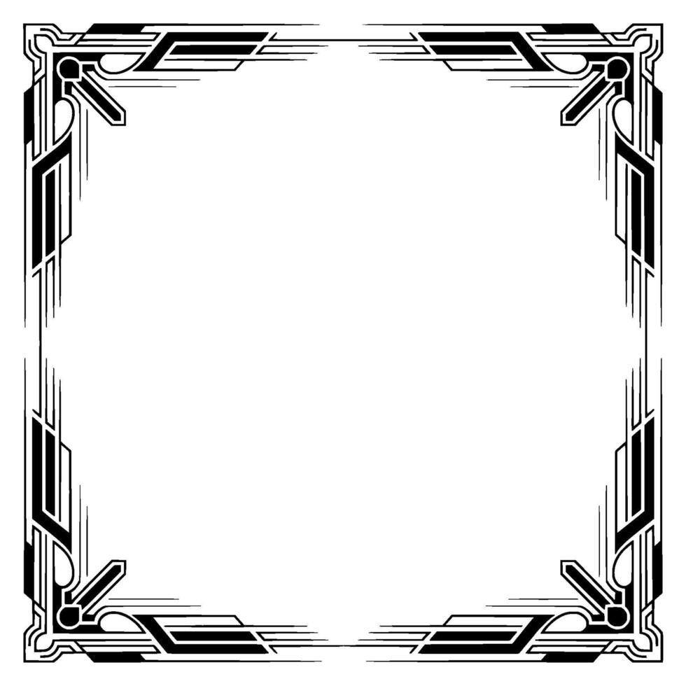 Art Deco Frame, Elegant Black and White Border, Empty Space vector