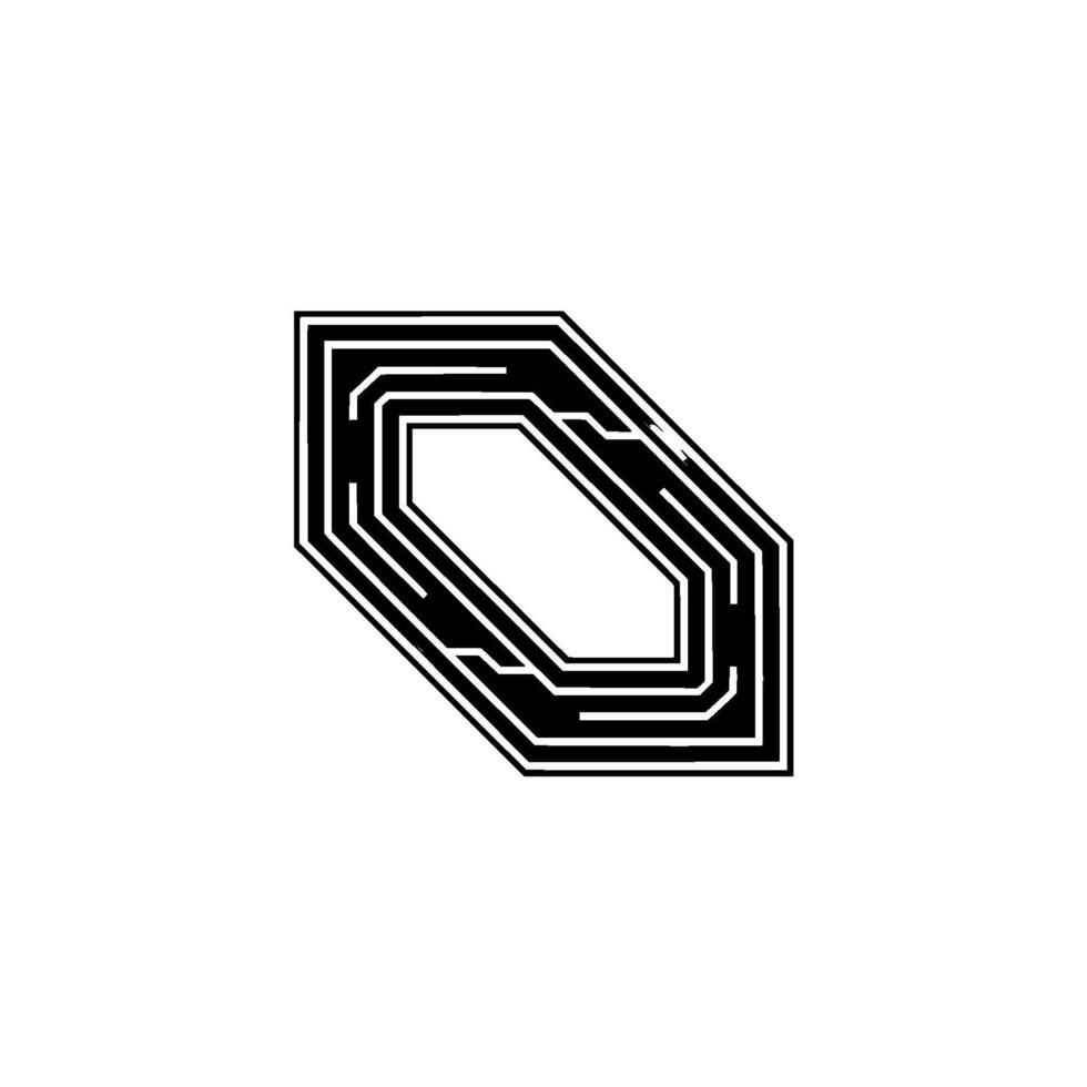 Abstract Circuitry Black and White Tech on White Background vector