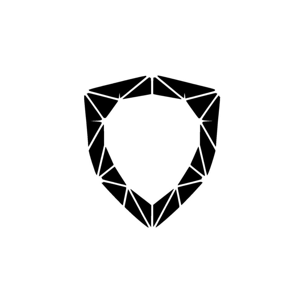 Geometric Shield , Black and White, Geometric, Security, Protection Concept vector