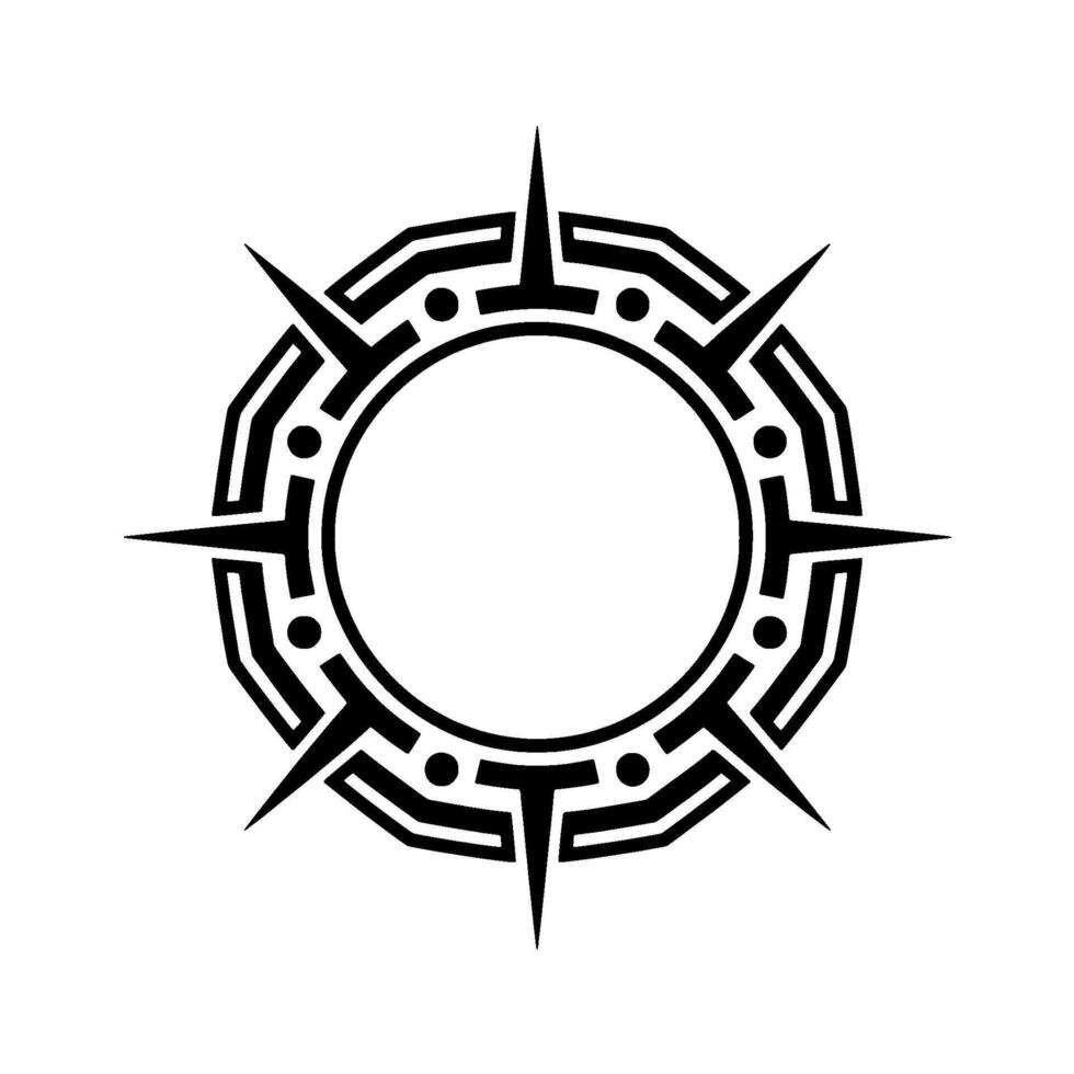Geometric Compass Rose Emblem on Gradient Background vector