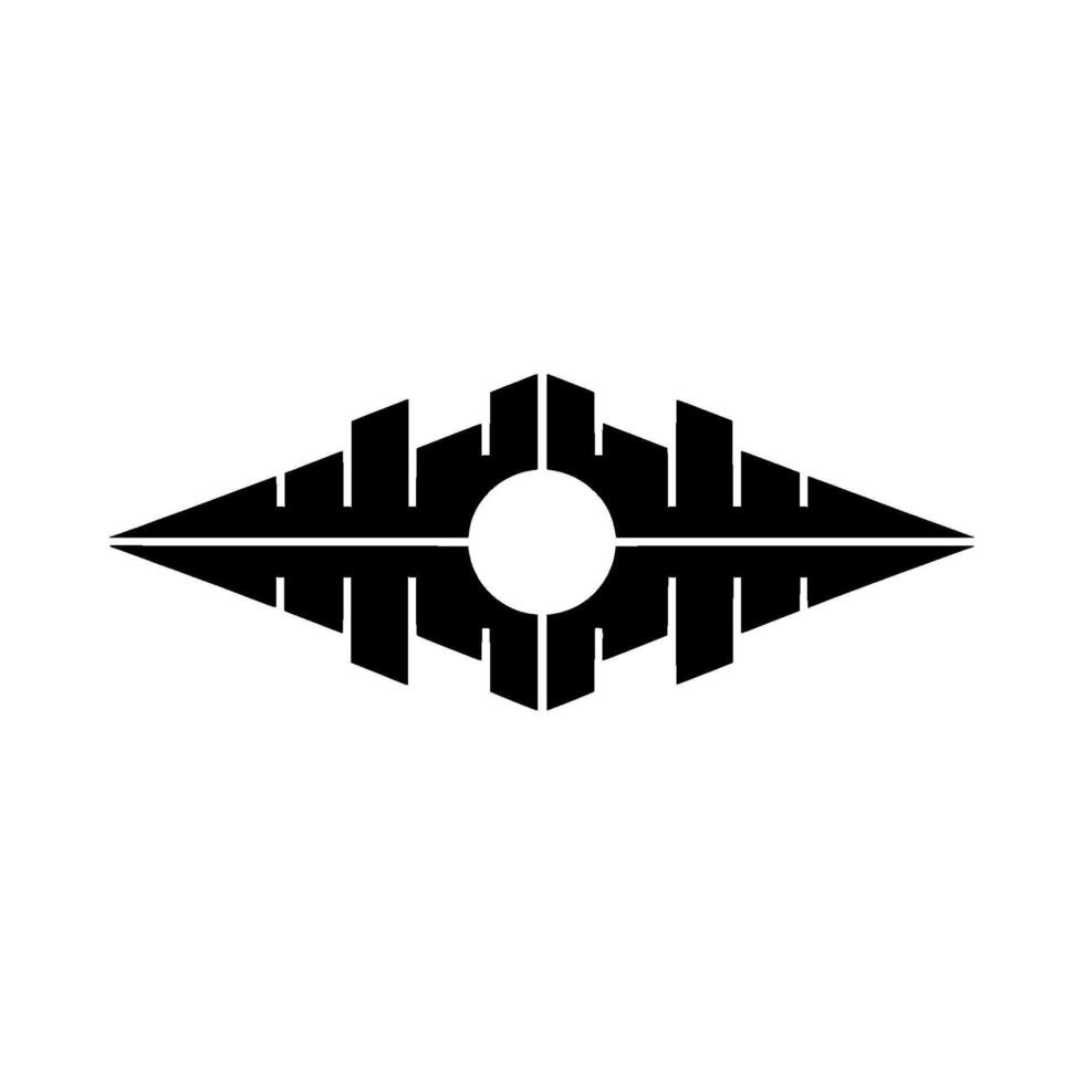 Abstract Geometric Symbol, Black and White, Futuristic vector