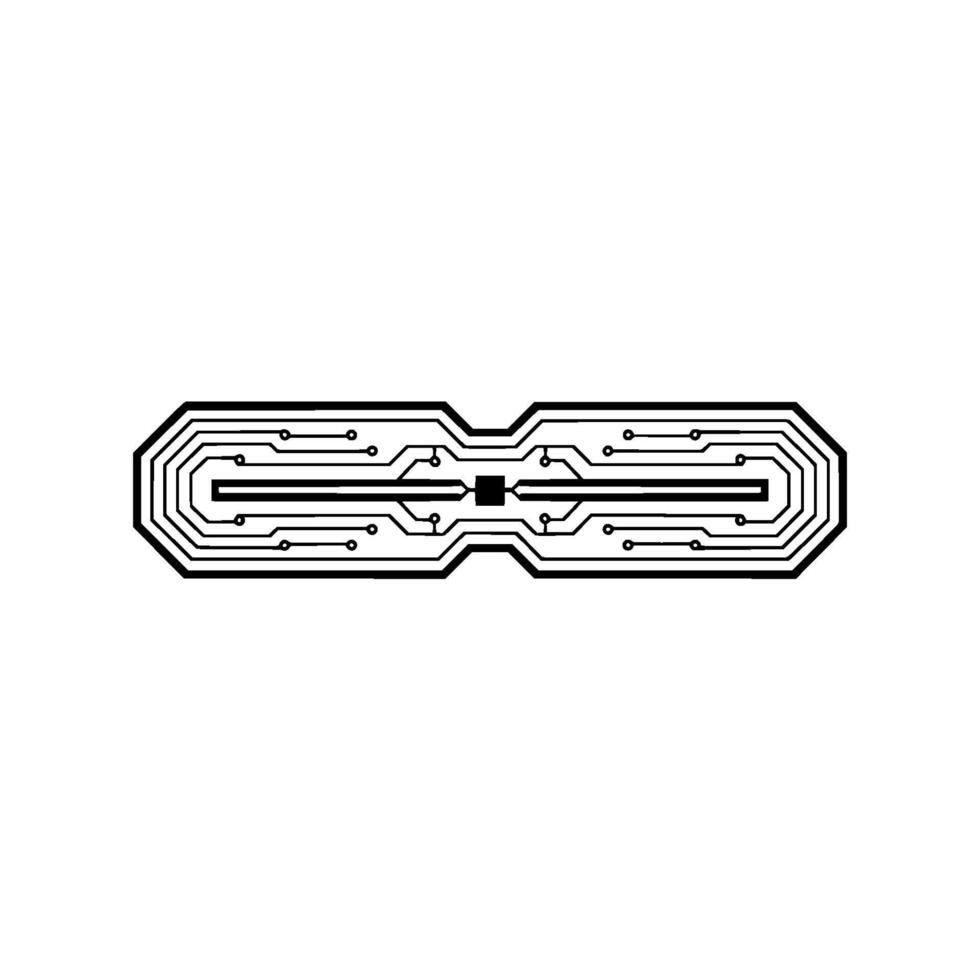 Minimalist Circuit Board on White Technology Background vector