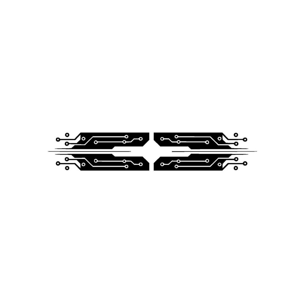Circuit Board Abstract, Tech , Minimalist, Black White vector