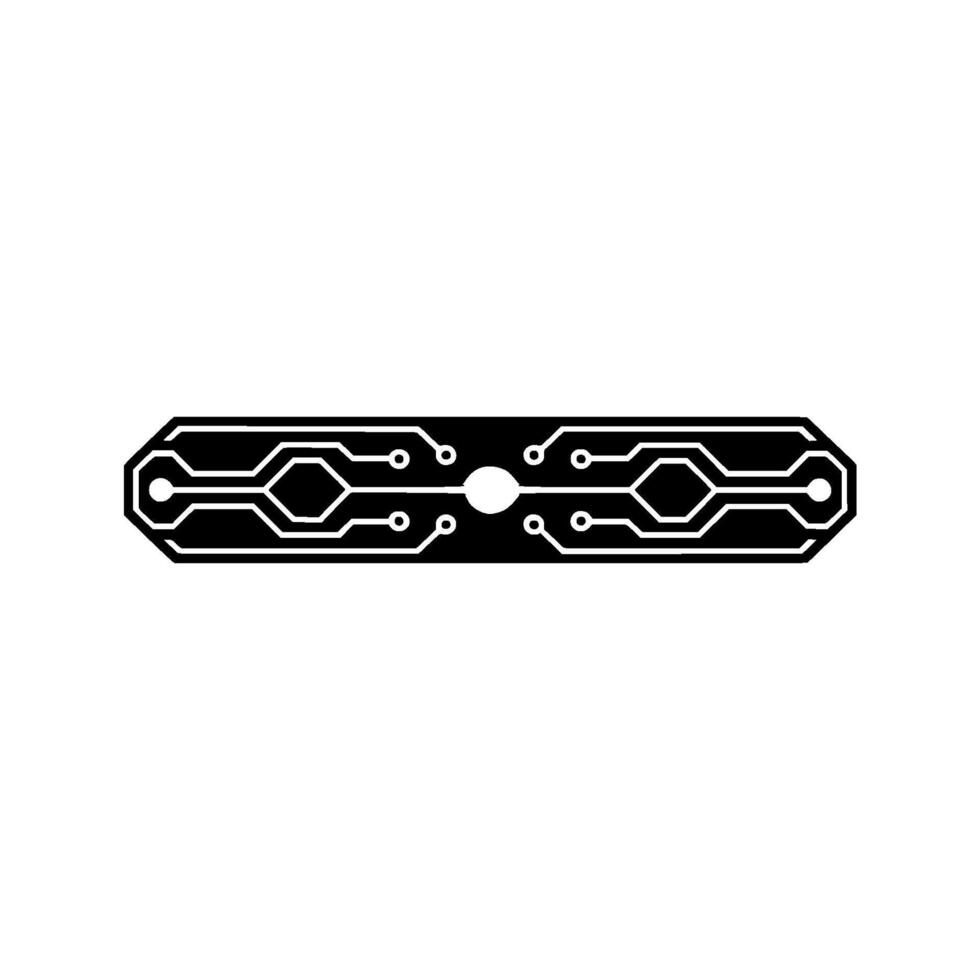 Abstract Circuit Board Glowing Central Node, Modern Technology Illustration vector