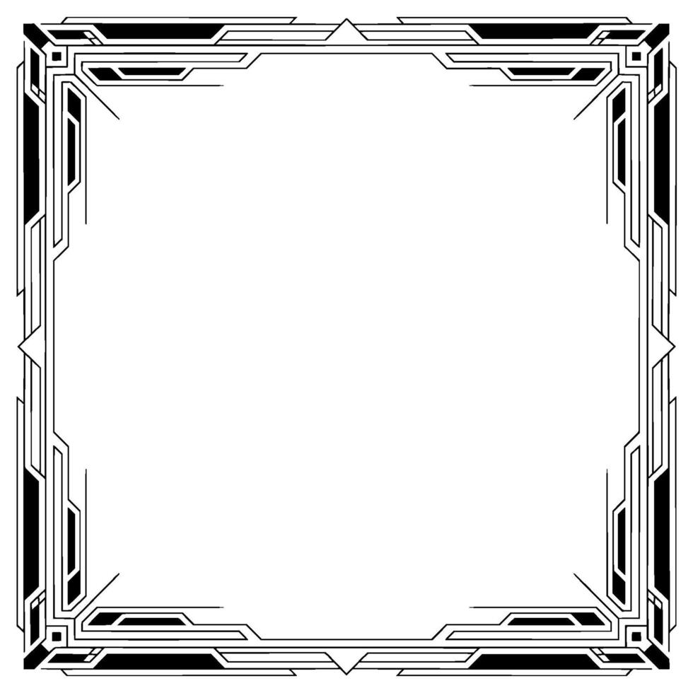 Art Deco Frame Template Elegant Geometric Border on White vector