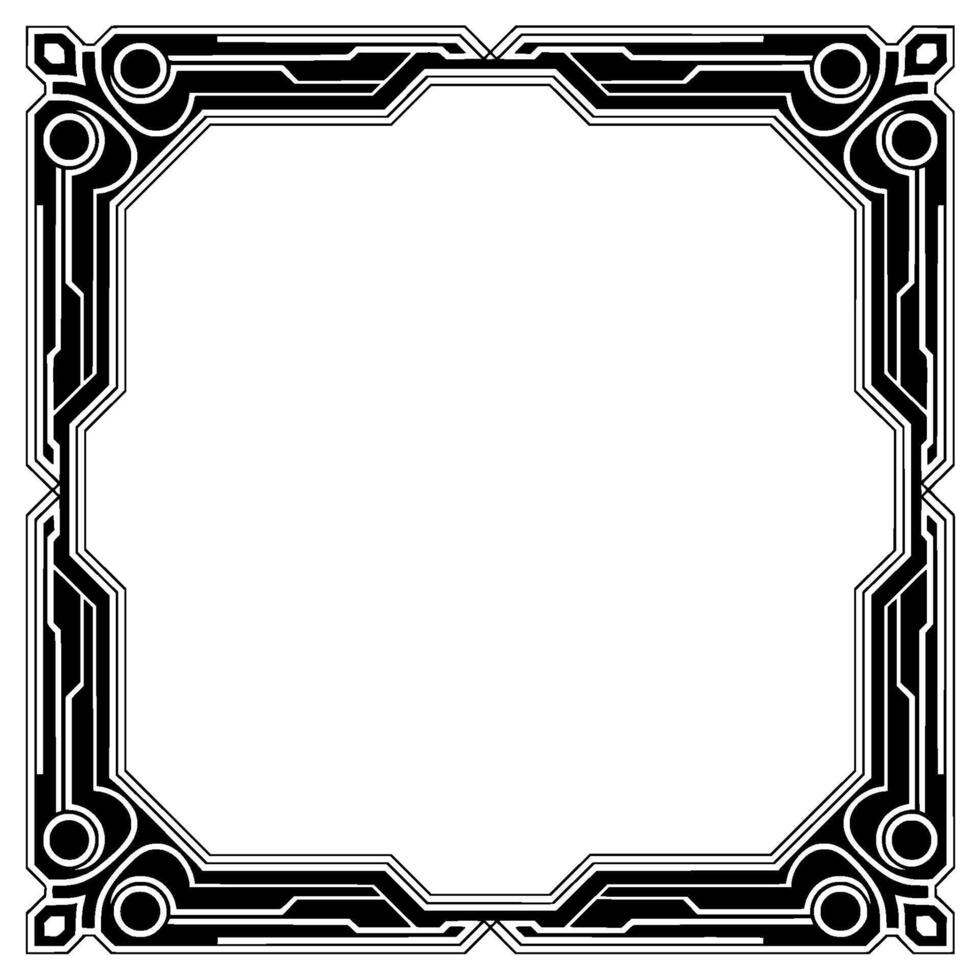 Futuristic Tech Frame Geometric Border for Elements vector