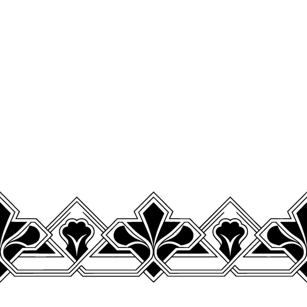 Geometric Art Deco Border in Black and White on a Light Background vector