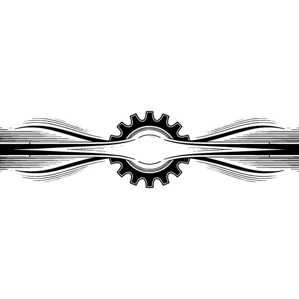 Abstract Gear With Swirls Tech Engineering Theme vector