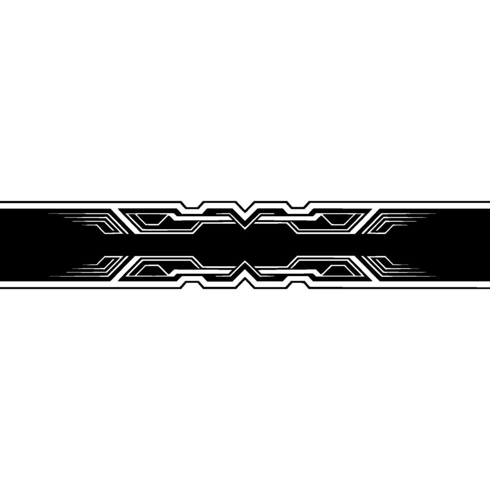Futuristic Tech Strip Black White Geometric Border vector
