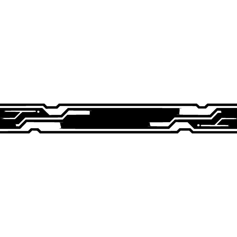 Futuristic Circuit Board Banner Black and White Tech vector