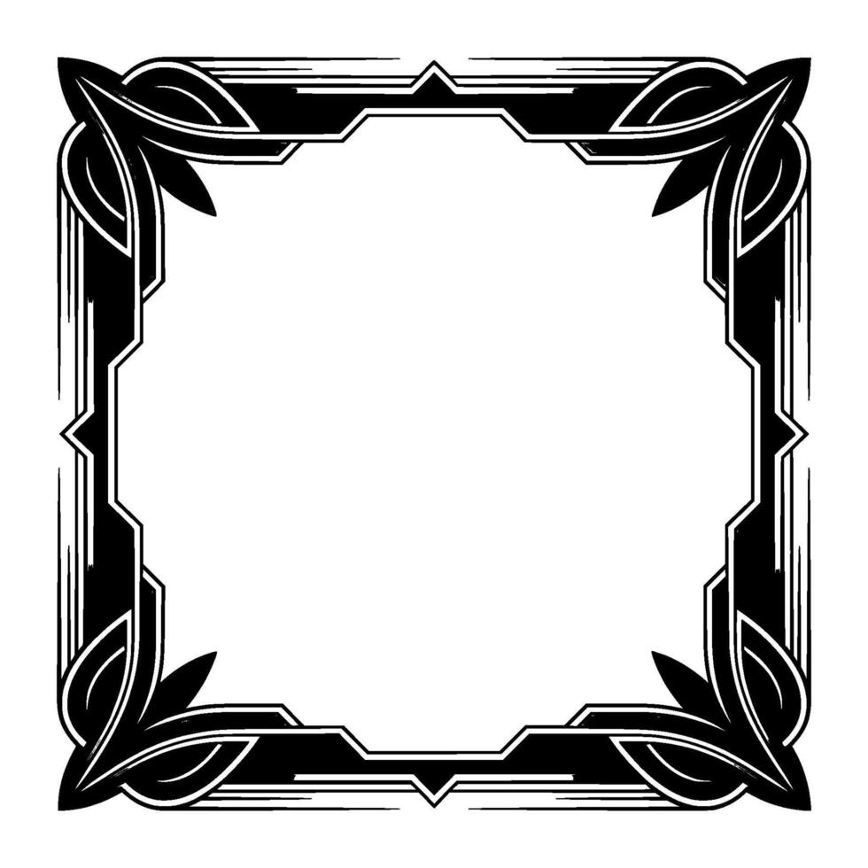 Art Deco Frame in Black, White and Gray Elegant Decorative Border vector