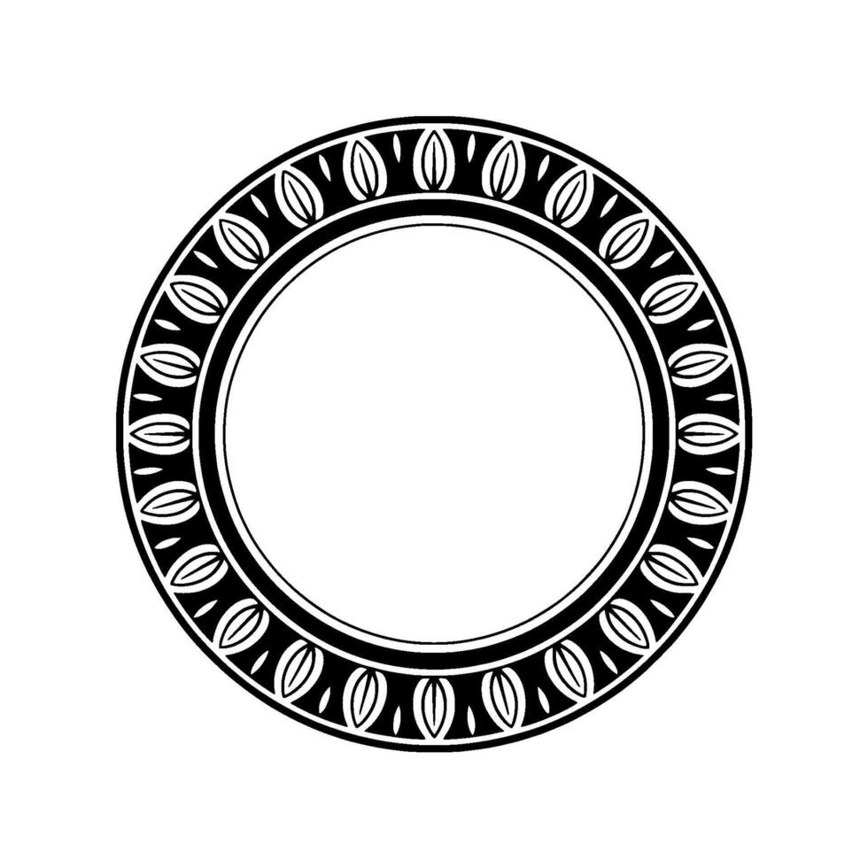 Elegant Circular Ornament Black and White , Decorative Frame vector