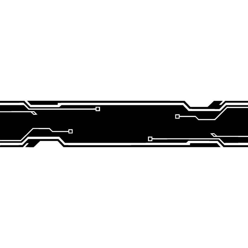 Abstract Tech Banner Black White Circuitry Element vector
