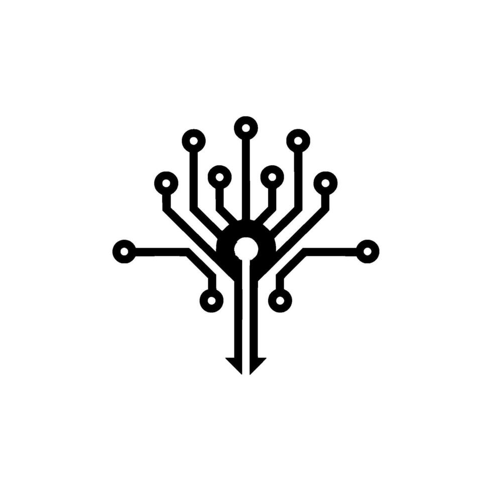 Minimalist Circuit Board Diagram Connectivity, Technology, Data Flow vector