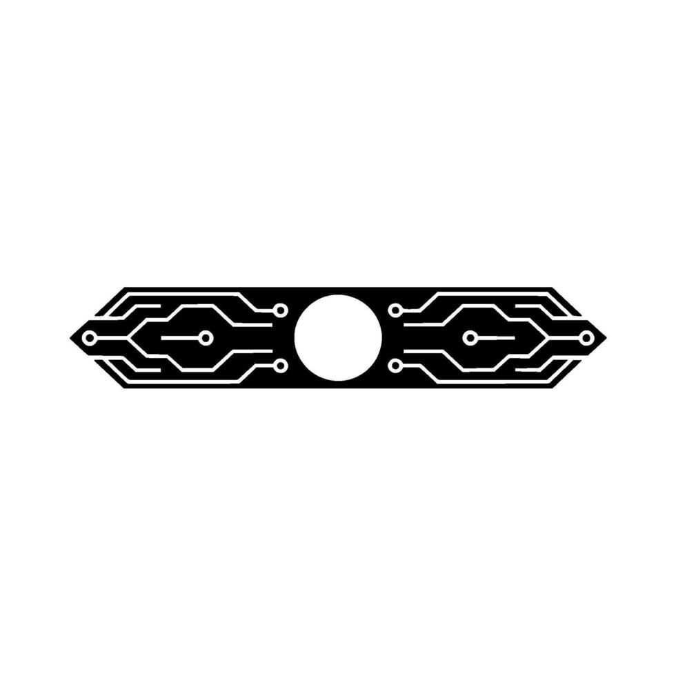 Minimalist Circuit Board With Central Circle vector