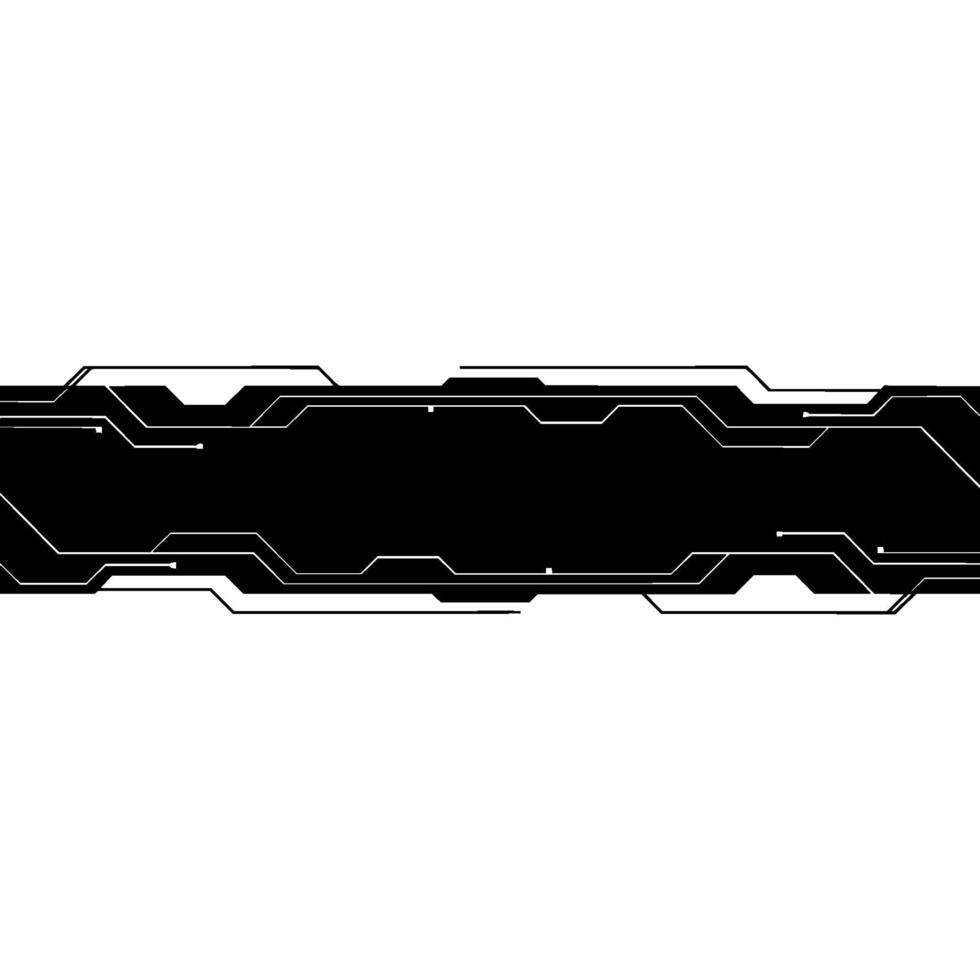 Techy Abstract Background Futuristic Black Banner on White Space vector