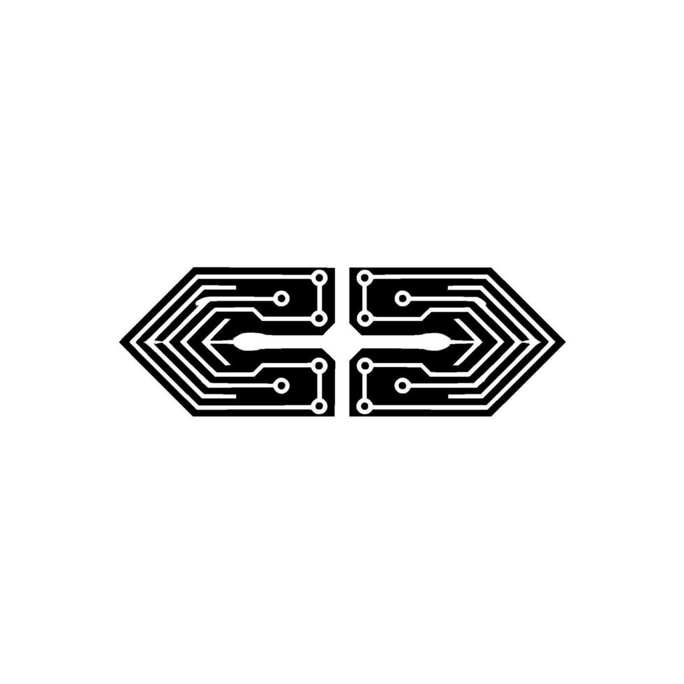 Abstract Tech Circuitry Arrow Minimalist , Modern Concept vector