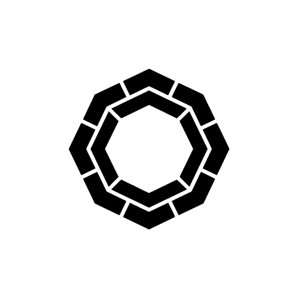 Abstract Geometric Black Octagon on White, Minimalist Style vector
