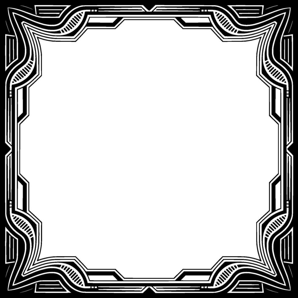 Elegant Art Deco Border Frame, Monochrome , Empty Space for Text or Graphics vector