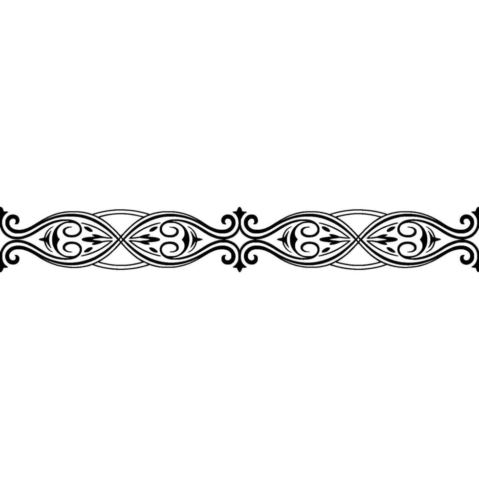 Elegant Black White Ornament Decorative Border, vector