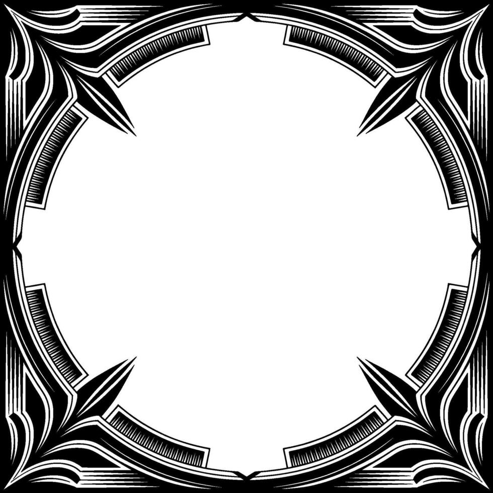 Art Deco Frame Elegant Black and White for Invitations and Graphics vector