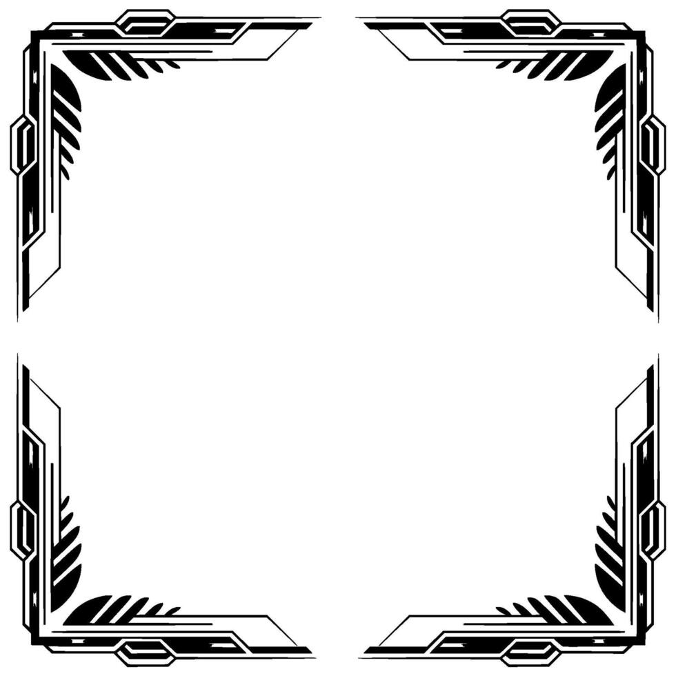 Geometric Tech Frame Border on Gradiant Background, Modern Elegant vector