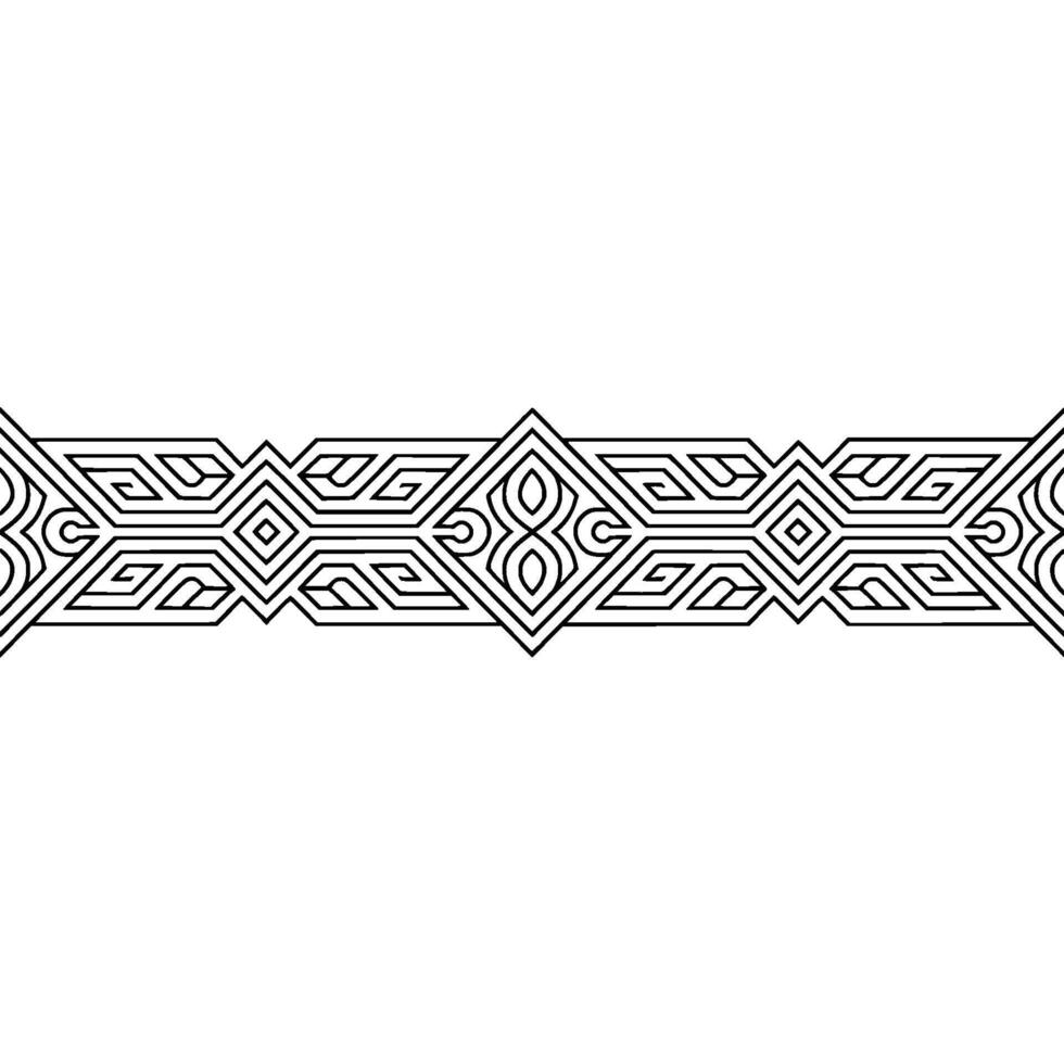 Geometric Border , Black and White Ornamental, Decorative Element vector