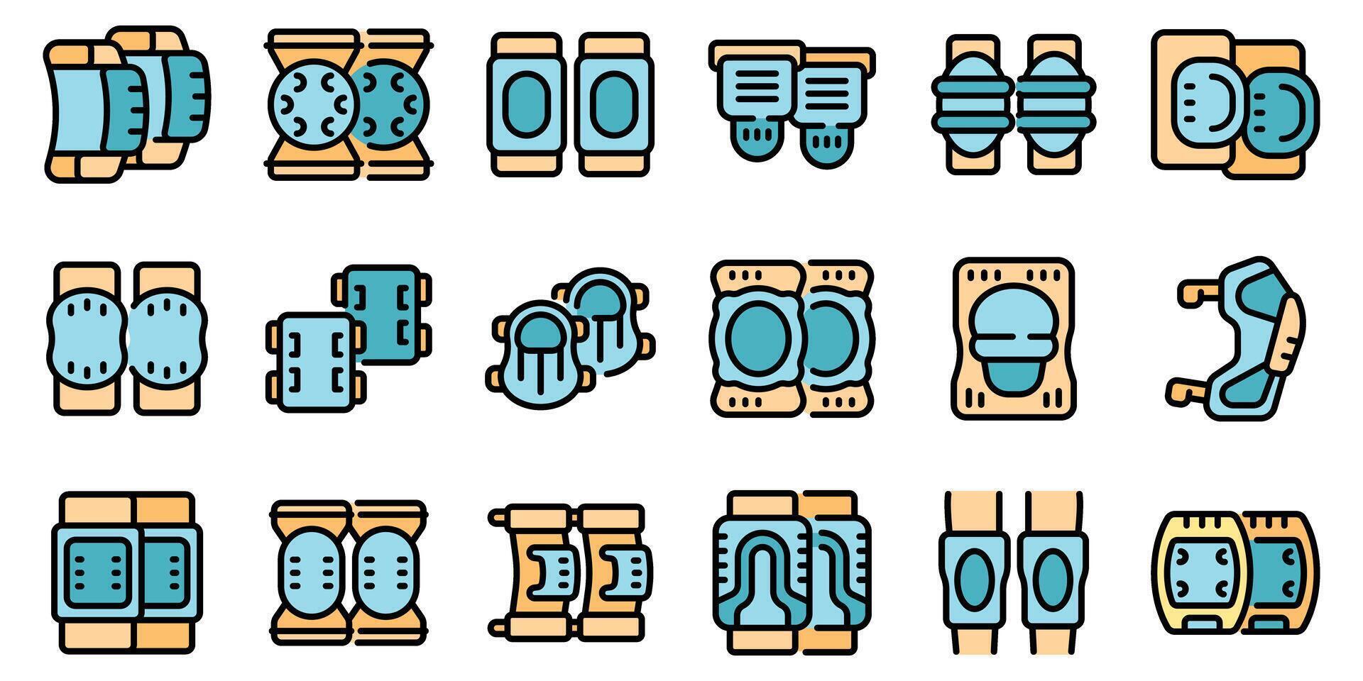Knee pads and elbow pads protecting joints during sports and work activities vector