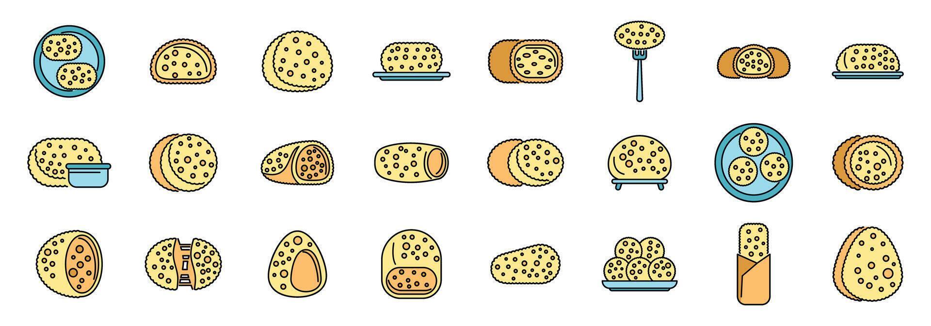 Variety of cheese illustrations showcasing different shapes vector